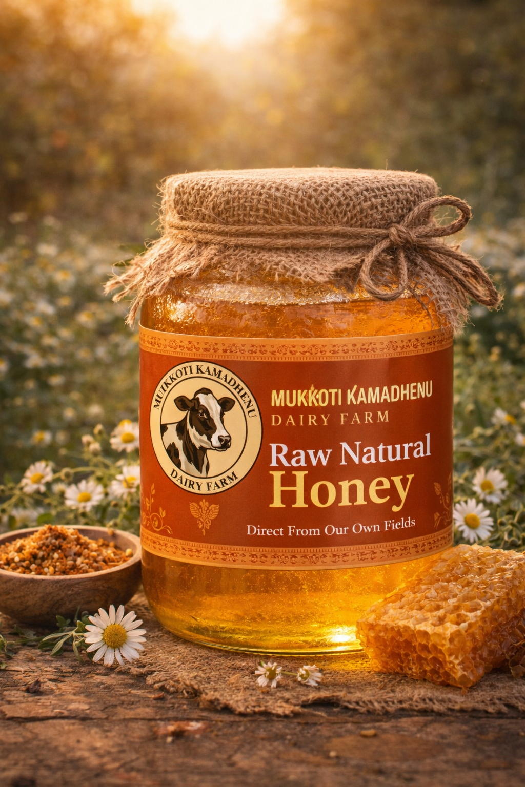 Pure Raw Honey Jar